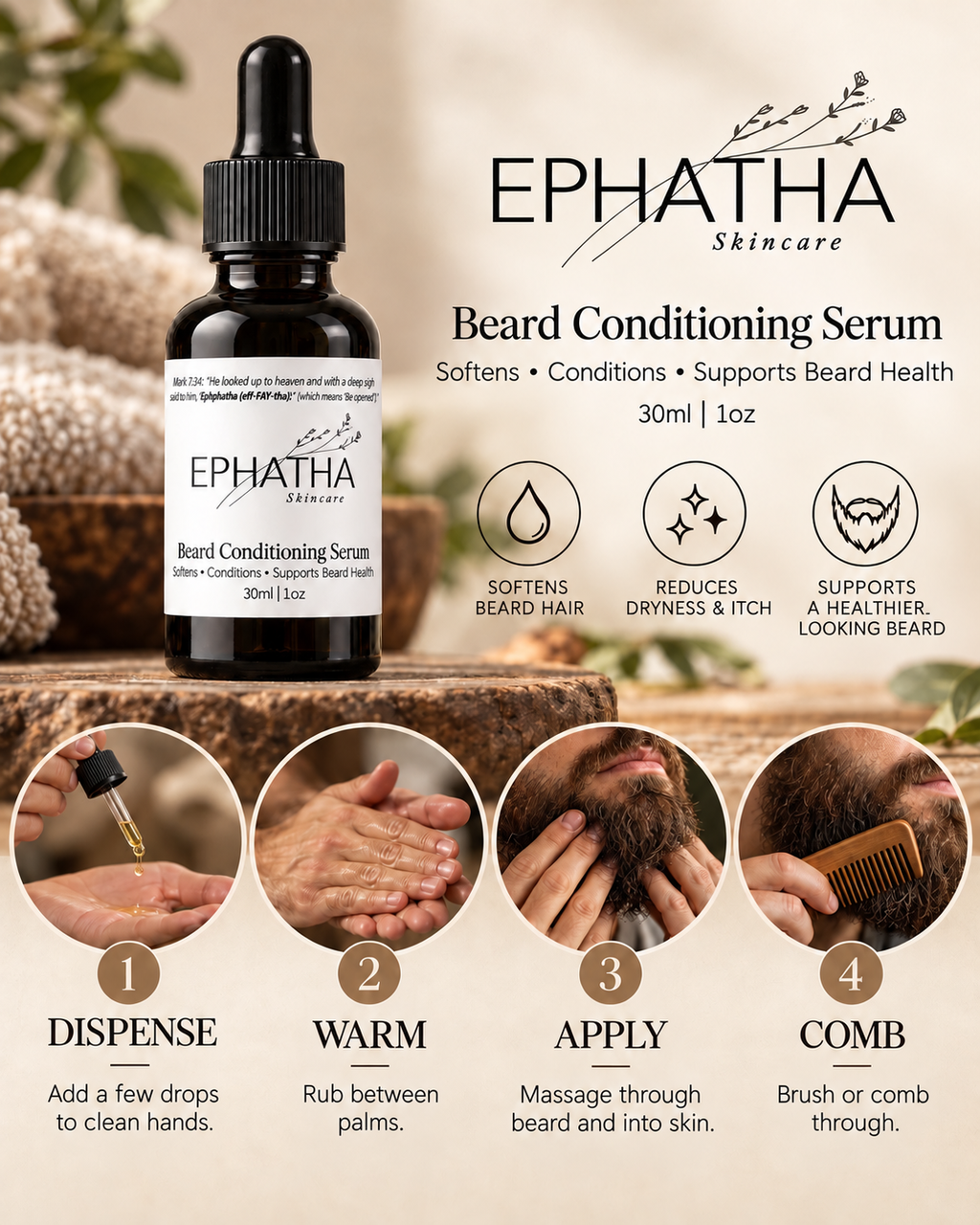 How to use Ephatha Beard Conditioning Serum