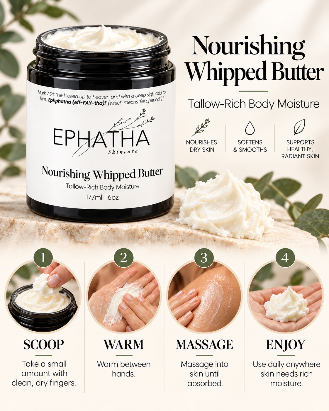 How to use Ephatha Nourishing Whipped Butter